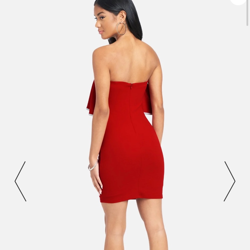 NWT BEBE strapless ruffle mini dress - Picture 2 of 6